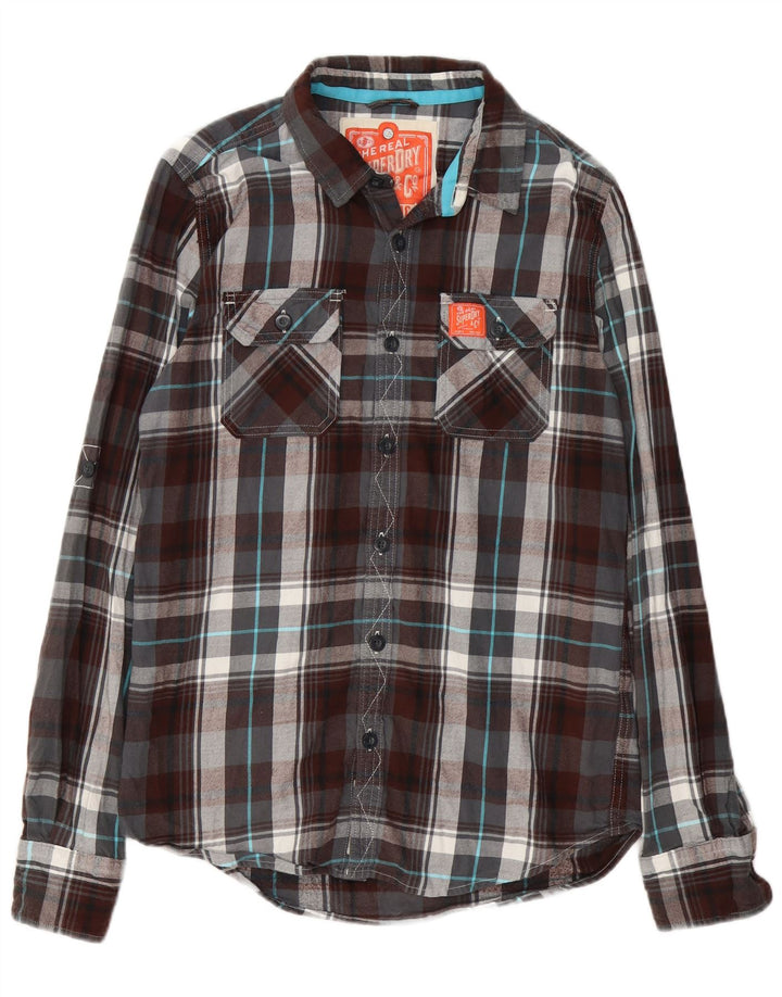 Superdry Flanelskjorte til mænd Stor flerfarvet ternet bomuld