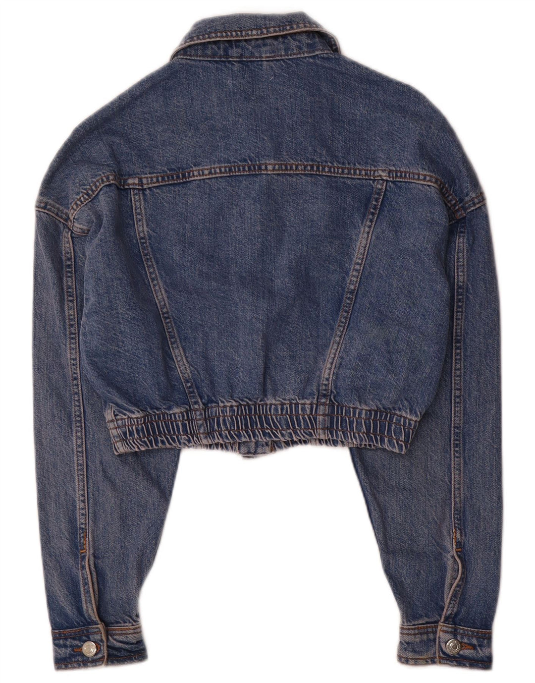 Topshop Dame Crop Denim Jacket UK 8 Small Blue