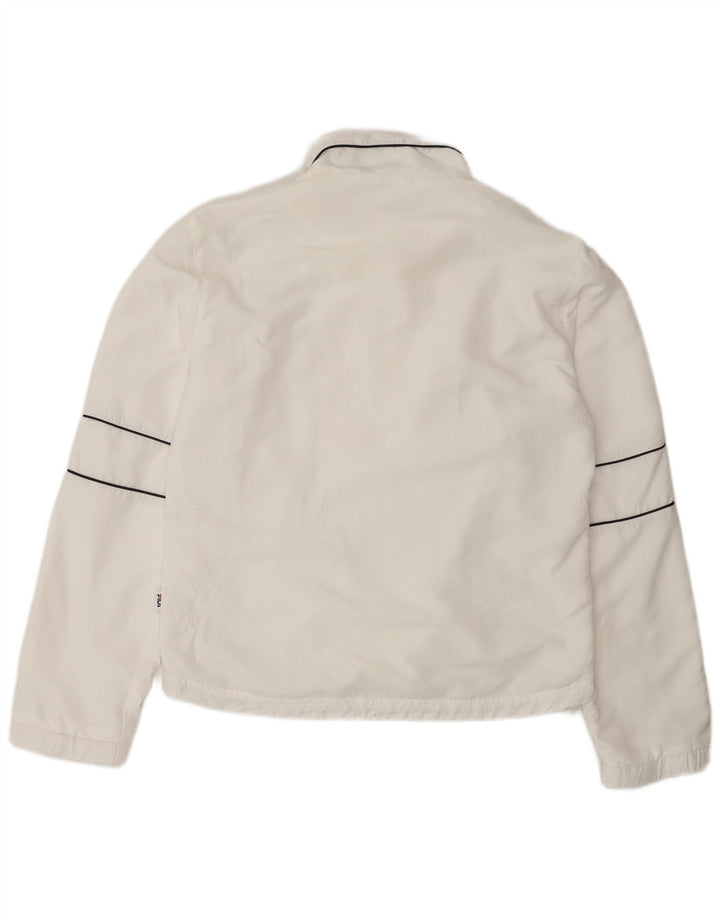 Fila træningsdragt topjakke til kvinder UK 16 Stor hvid polyester