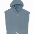 Under Armour Dame Crop Hætte Oversized Vest Top UK 10 Small Blue