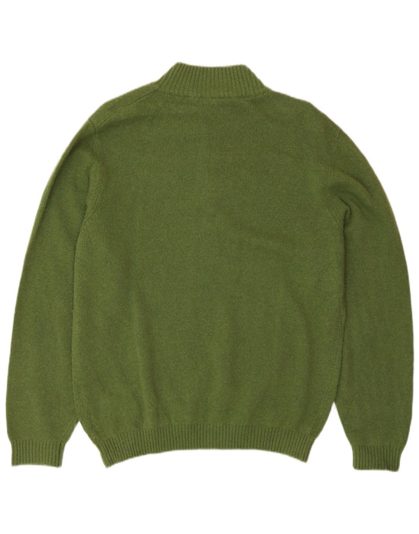 AUSTRALIAN L'ALPINA Herre Button Neck Jumper Sweater IT 48 Medium Green