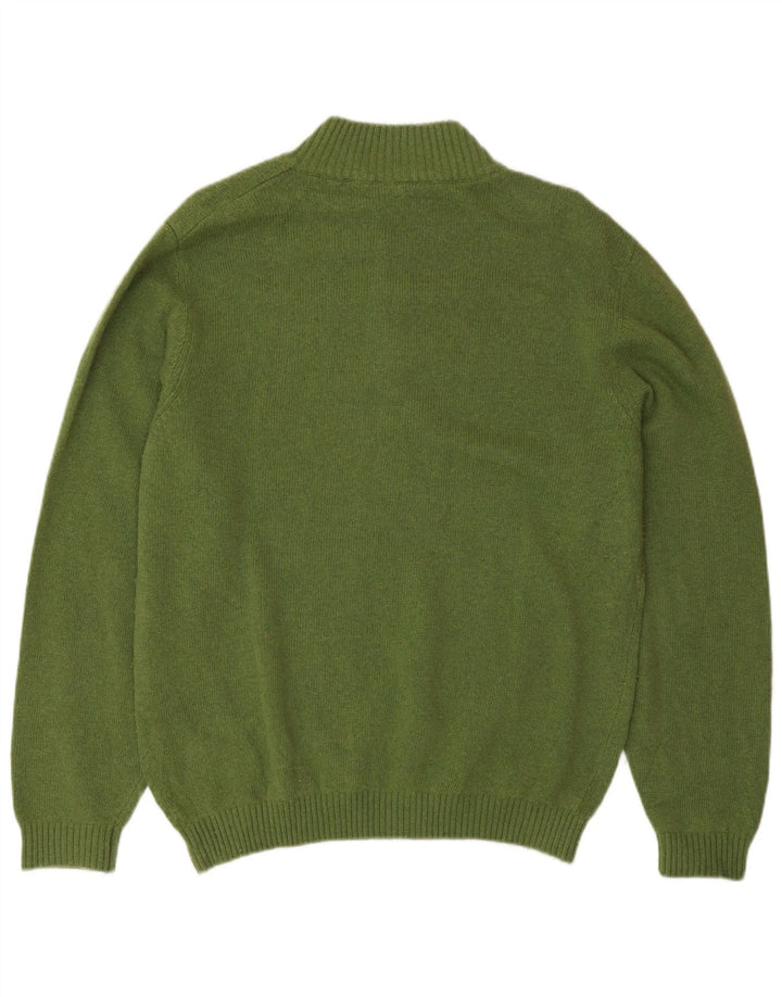 AUSTRALIAN L'ALPINA Herre Button Neck Jumper Sweater IT 48 Medium Green