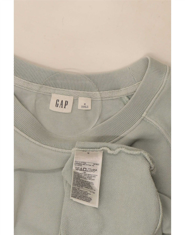 Gap Dame Kortærmet Sweatshirt Jumper UK 14 Medium Grøn Bomuld