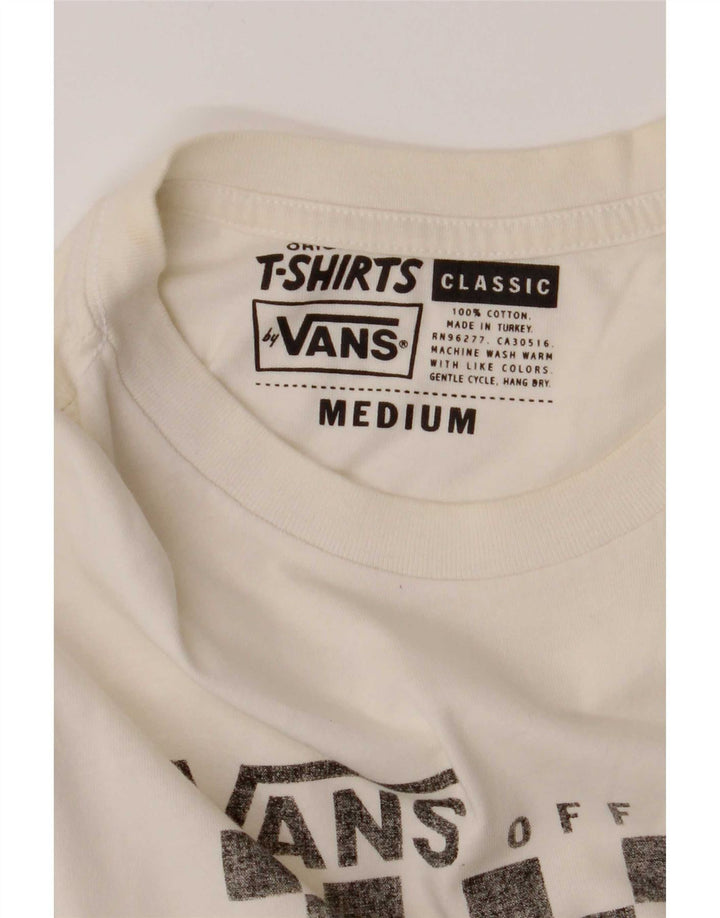 Vans Herre Classic Fit Grafisk T-Shirt Top Medium Hvid Bomuld