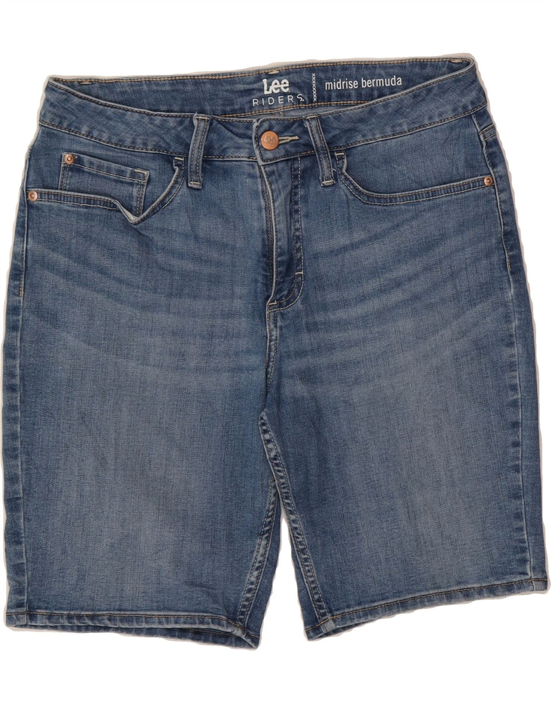 LEE Womens Riders Mid Rise Denim Bermuda Shorts US 8 Medium W30 Blue Vintage Lee and Second-Hand Lee from Messina Hembry 
