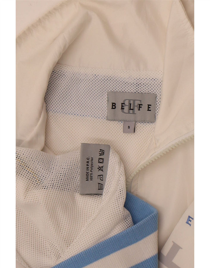 Belfe Herre grafisk træningsdragt Topjakke Lille hvid Colourblock Polyester