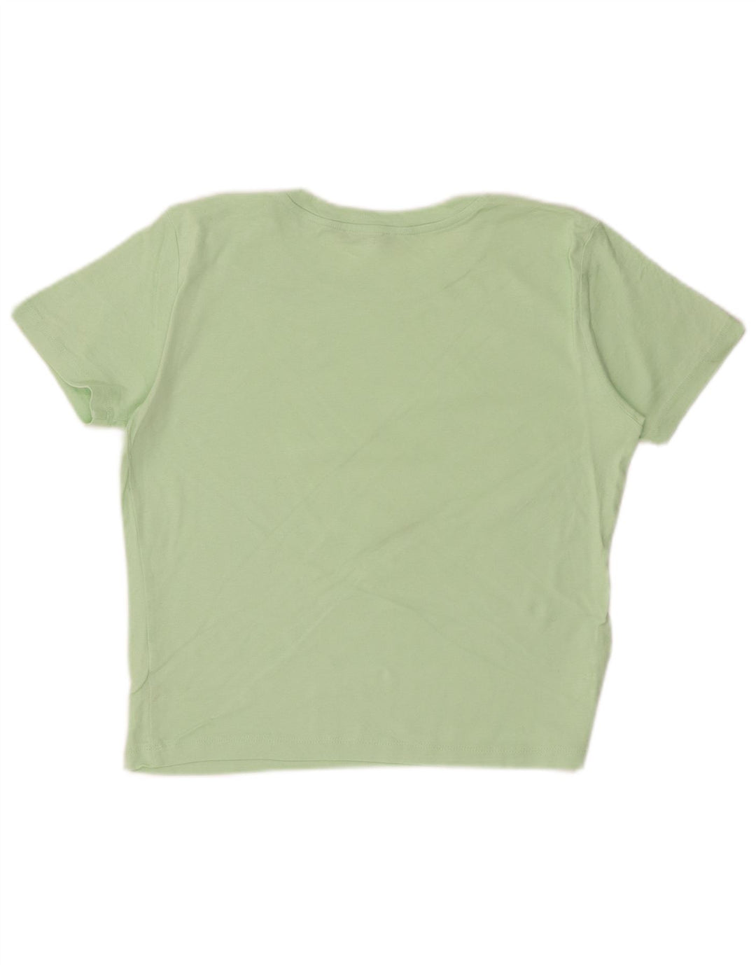 Zara Womens Crop T-Shirt Top UK 14 Large Green