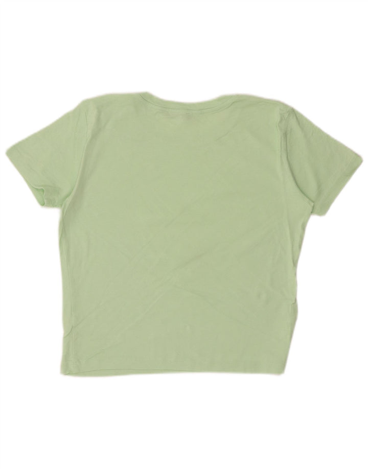 Zara Womens Crop T-Shirt Top UK 14 Large Green