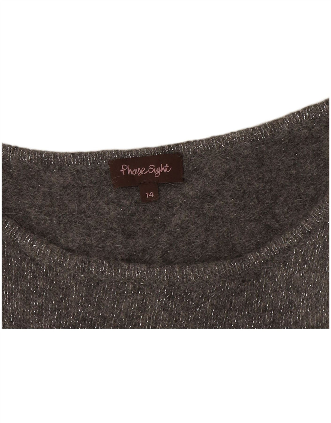 Phase Eight Dame Boat Neck Jumper Sweater UK 14 Stor Gråstribet