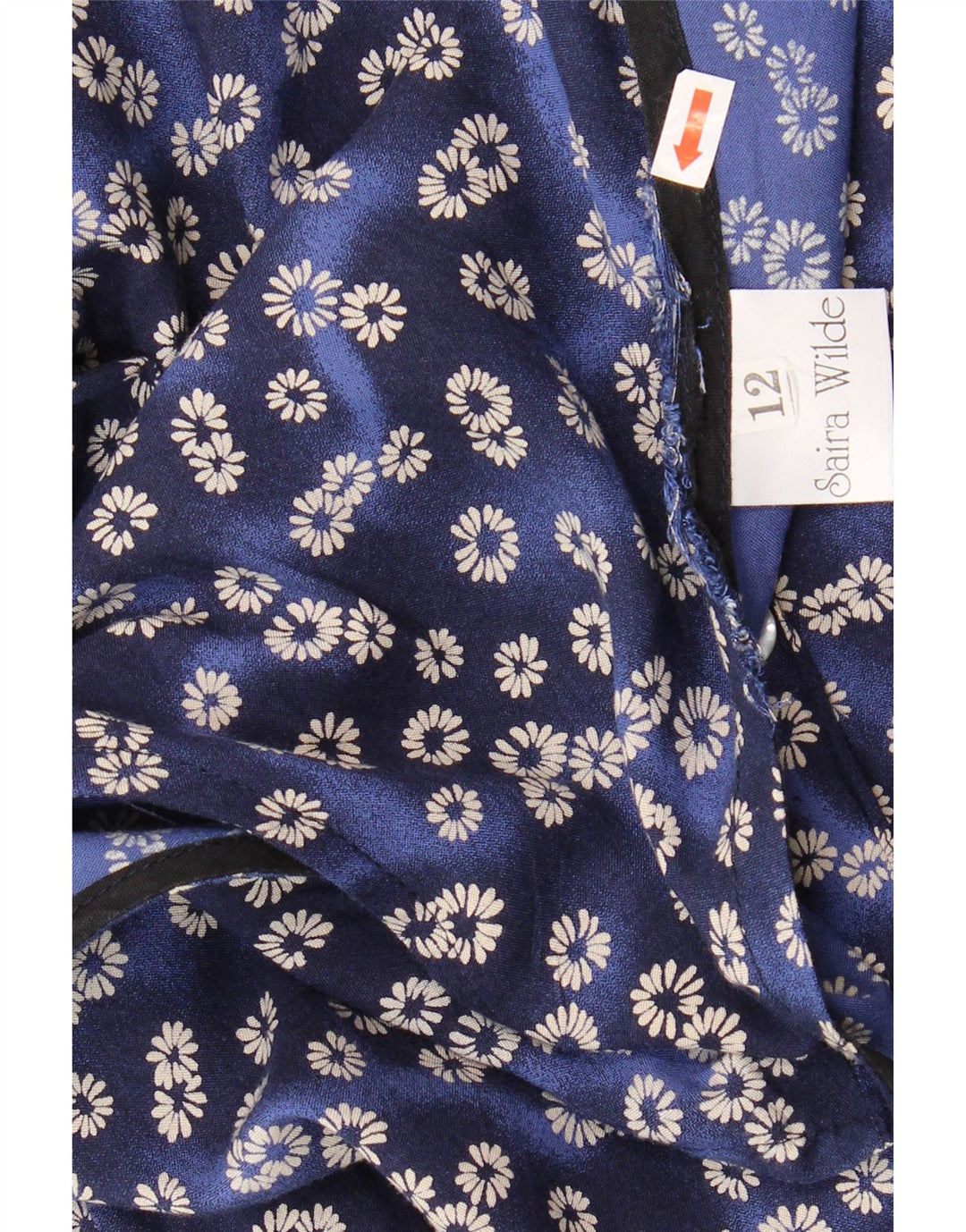VINTAGE ærmeløs basiskjole til kvinder UK 12 Medium Blue Floral Viscose