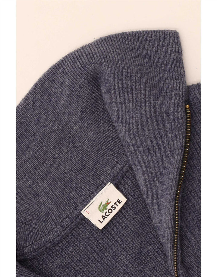 Lacoste Herre Cardigan Sweater Størrelse 5 Large Blå