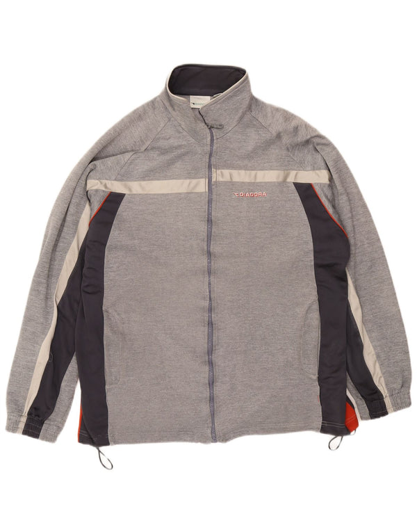 Diadora Herre træningsdragt topjakke UK 46 XL Grå Colourblock Polyester