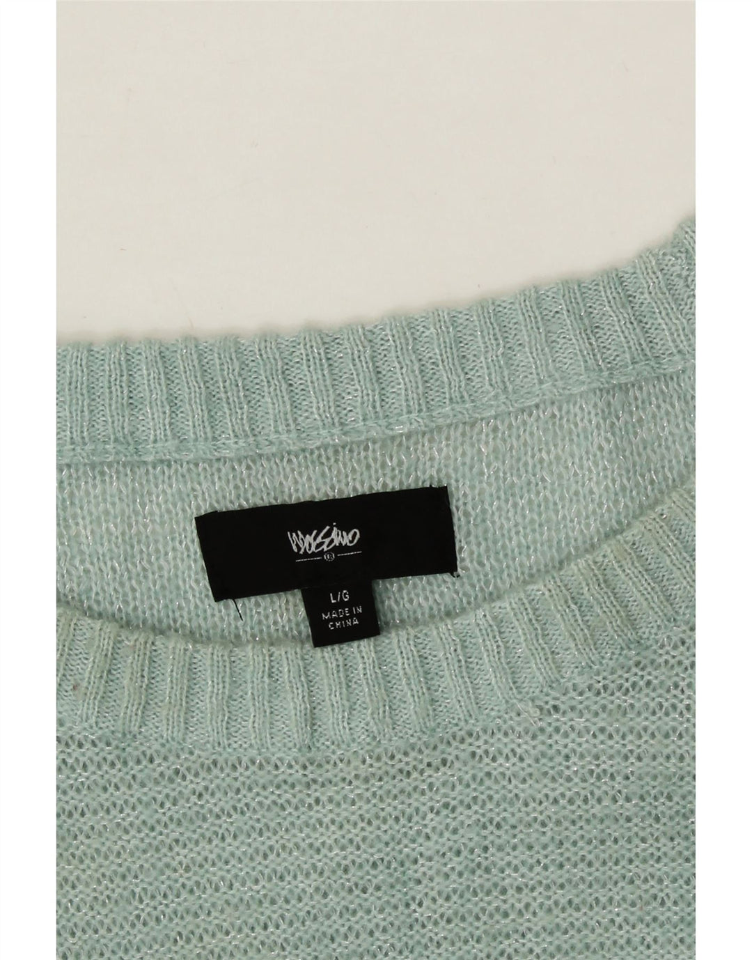 MOSSIMO Womens Boat Neck Jumper Sweater UK 14 Large Turquoise Acrylic Vintage Mossimo and Second-Hand Mossimo from Messina Hembry 
