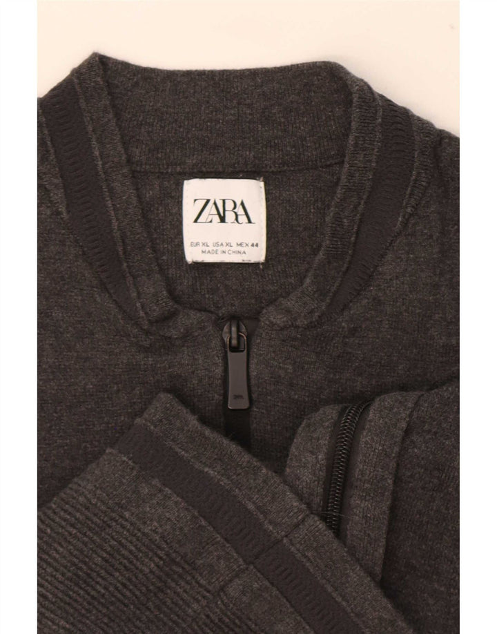 Zara Herre Cardigan Sweater XL Grå