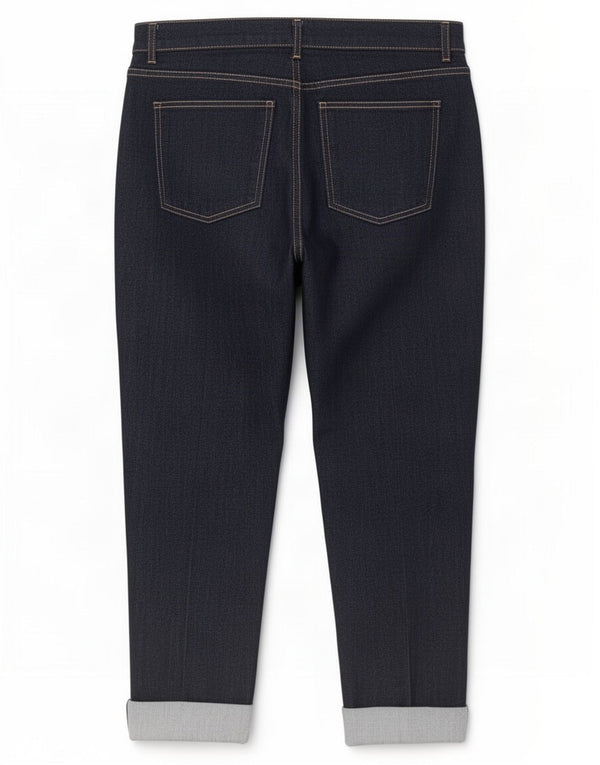 Marks & Spencer Womens Straight Jeans UK 16 Large W34 L25 Navy Blue Cotton