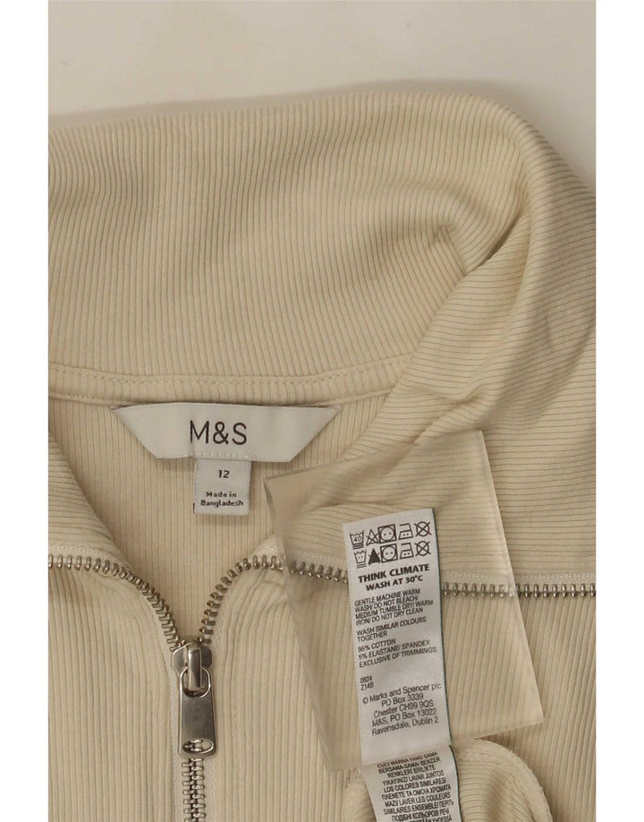 Marks & Spencer Dame træningsdragt Topjakke UK 12 Medium Beige Bomuld