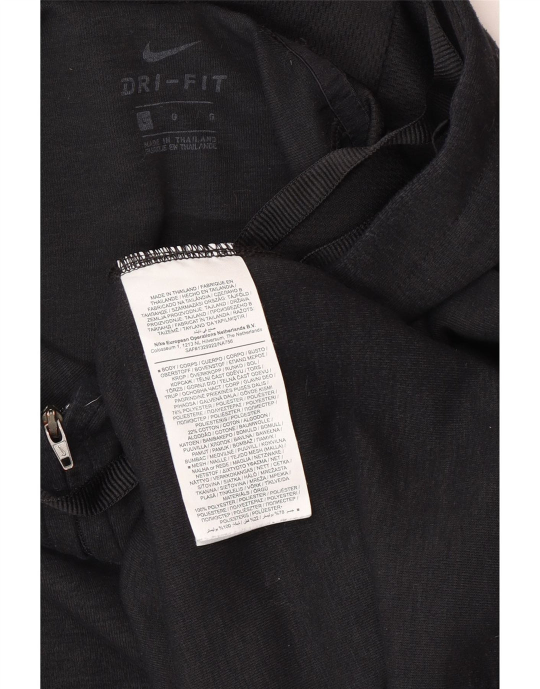 Nike hættetrøje med lynlås til mænd til mænd Large Black Colourblock Polyester