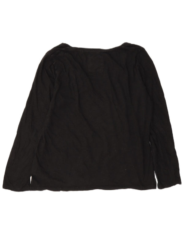 Fat Face Dame Top Langærmet UK 12 Medium Sort Bomuld