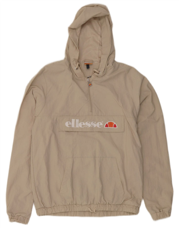 Ellesse Dame Oversized Hættetrøje Regnjakke UK 8 Small Beige Nylon