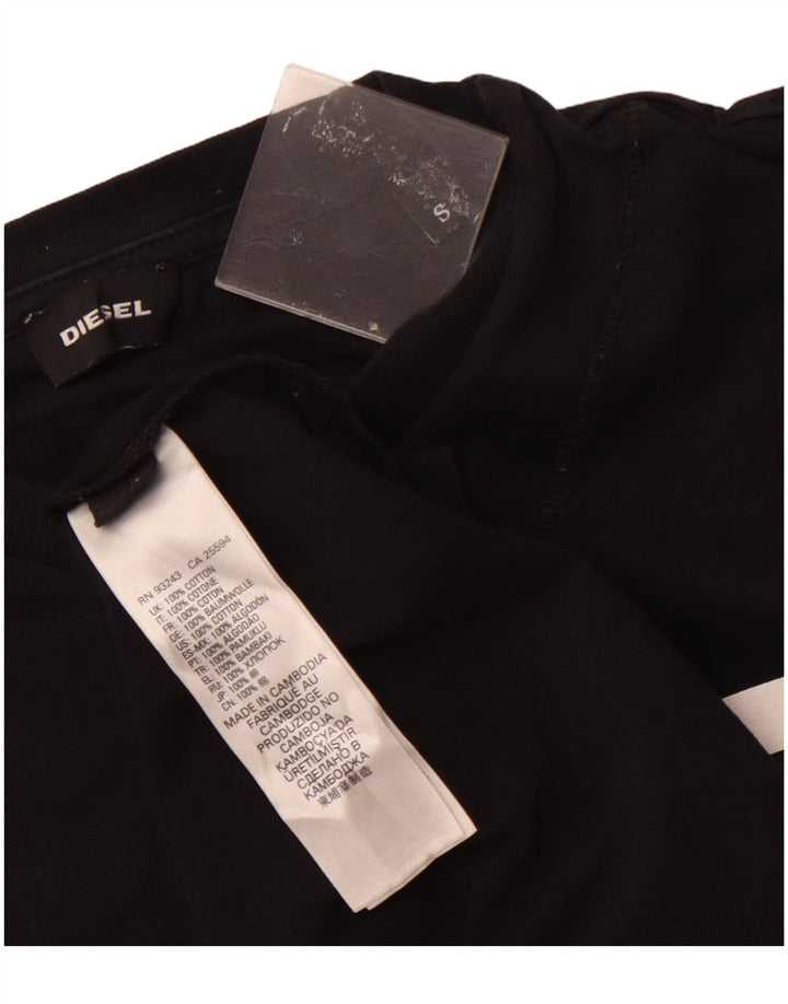 DIESEL Herre grafisk T-shirt Top Lille sort bomuld