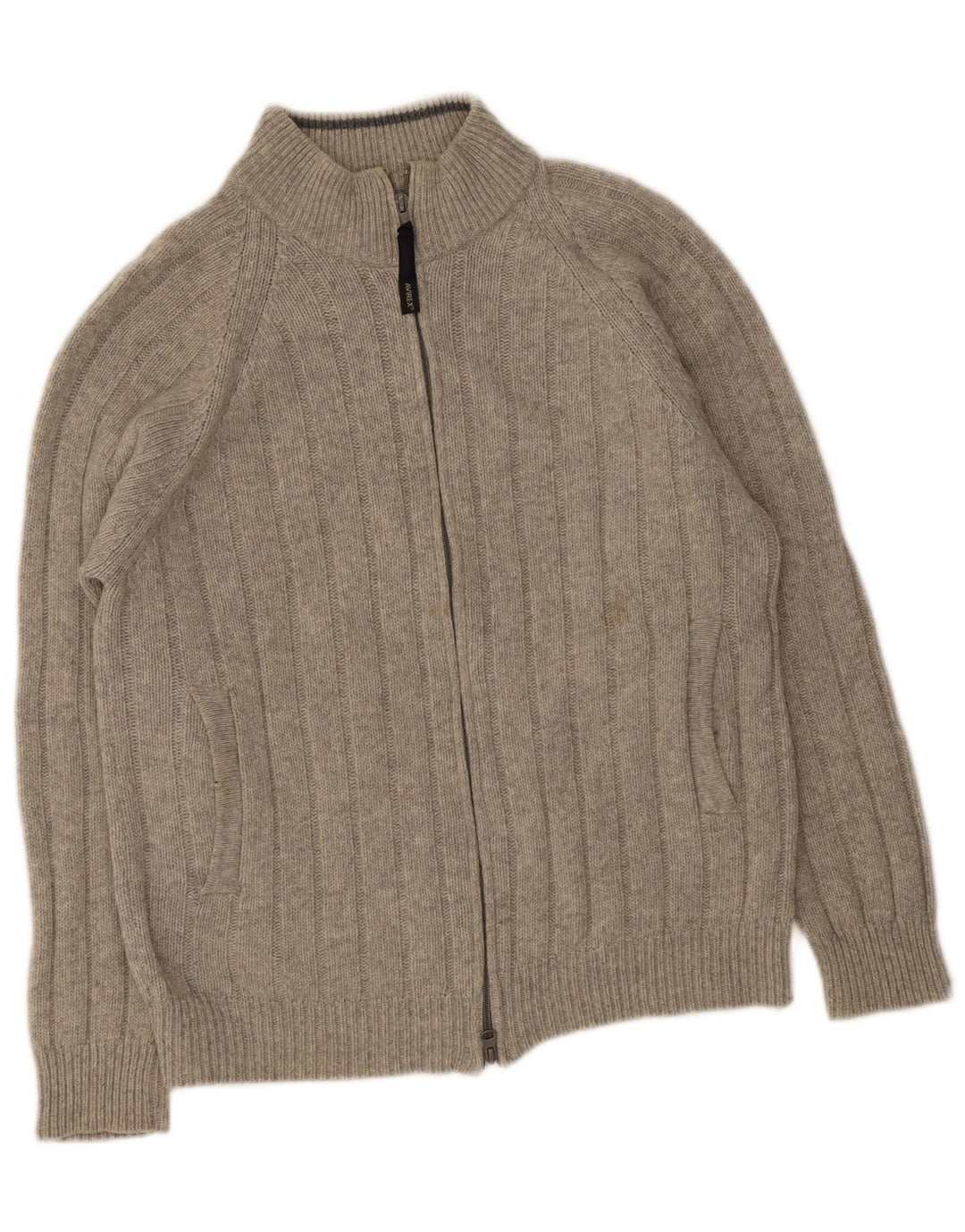 Avirex herre cardigan sweater mellemgrå uld