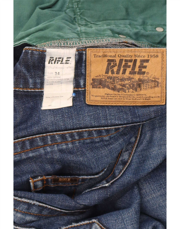 Rifle Herre Straight Jeans W34 L34 Marineblå Bomuld