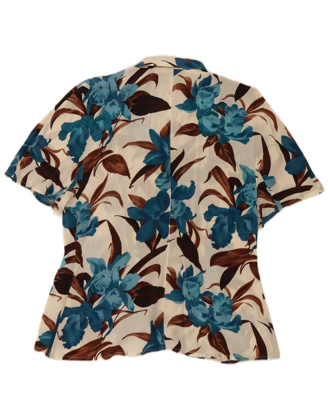 Vintage Dame Gennemsigtig Skjorte Bluse IT 48 XL Flerfarvet Blomster
