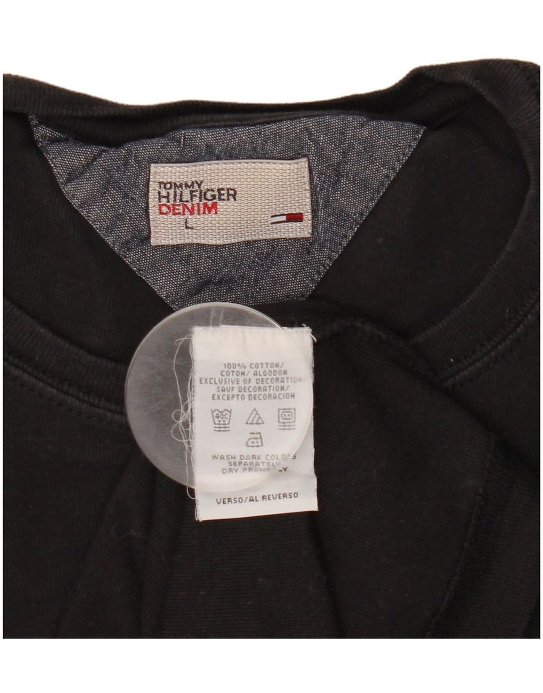 Tommy Hilfiger Herre Top Langærmet Stor Sort Bomuld