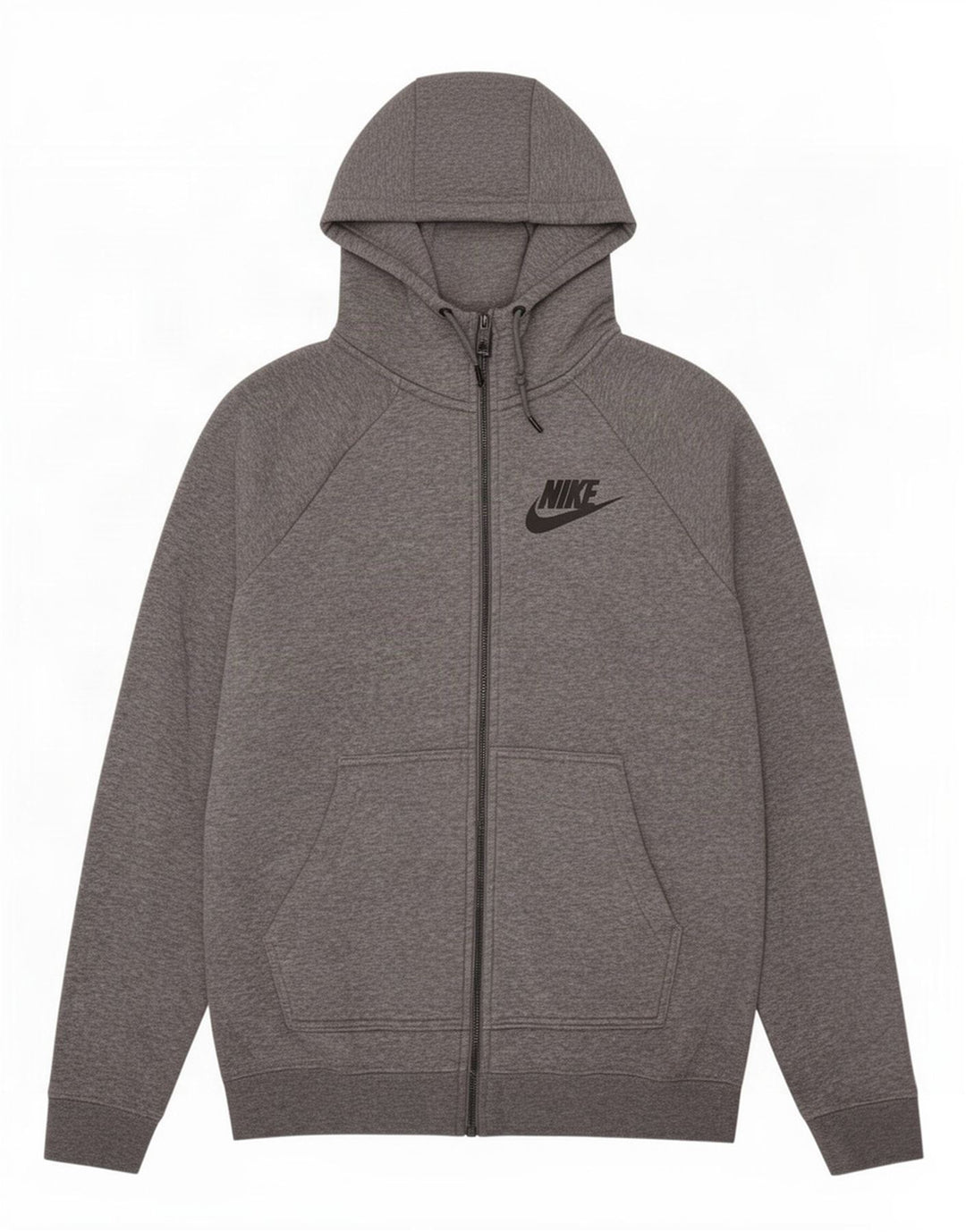 Nike hættetrøje med lynlås til mænd mellemgrå bomuld