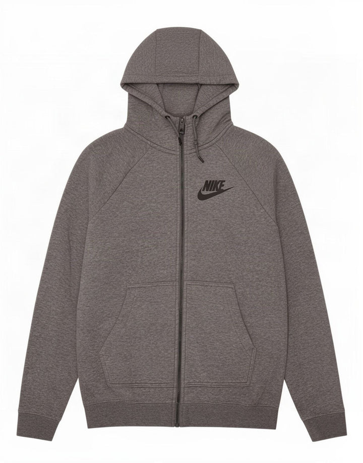 Nike hættetrøje med lynlås til mænd mellemgrå bomuld