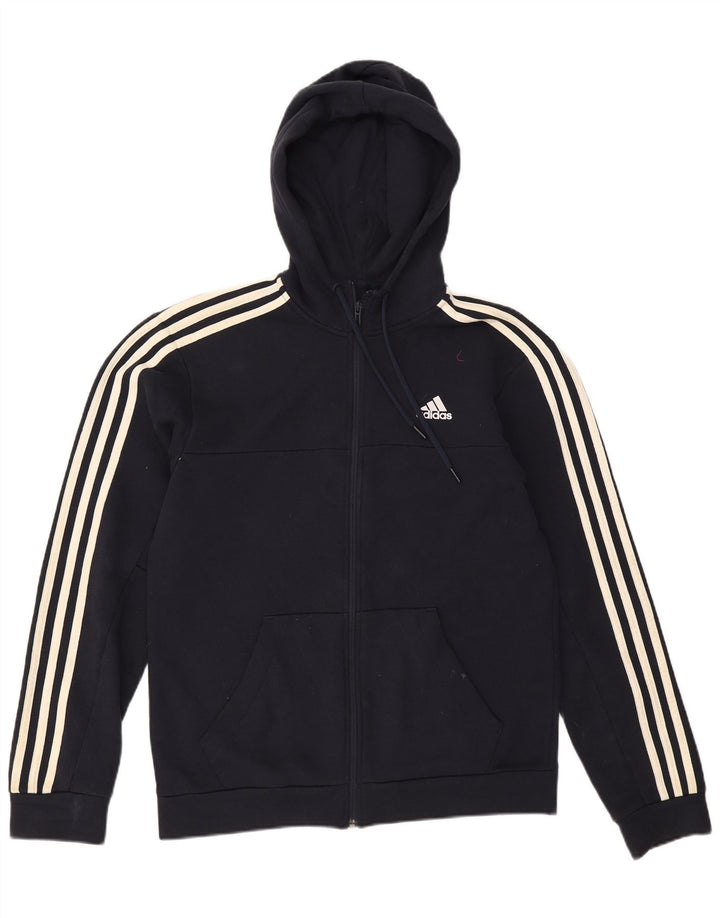 Adidas Hættetrøje med lynlås til mænd, lille marineblå bomuld