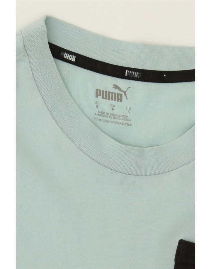 PUMA Mens Graphic T-Shirt Top Small Blue Cotton Vintage Puma and Second-Hand Puma from Messina Hembry 