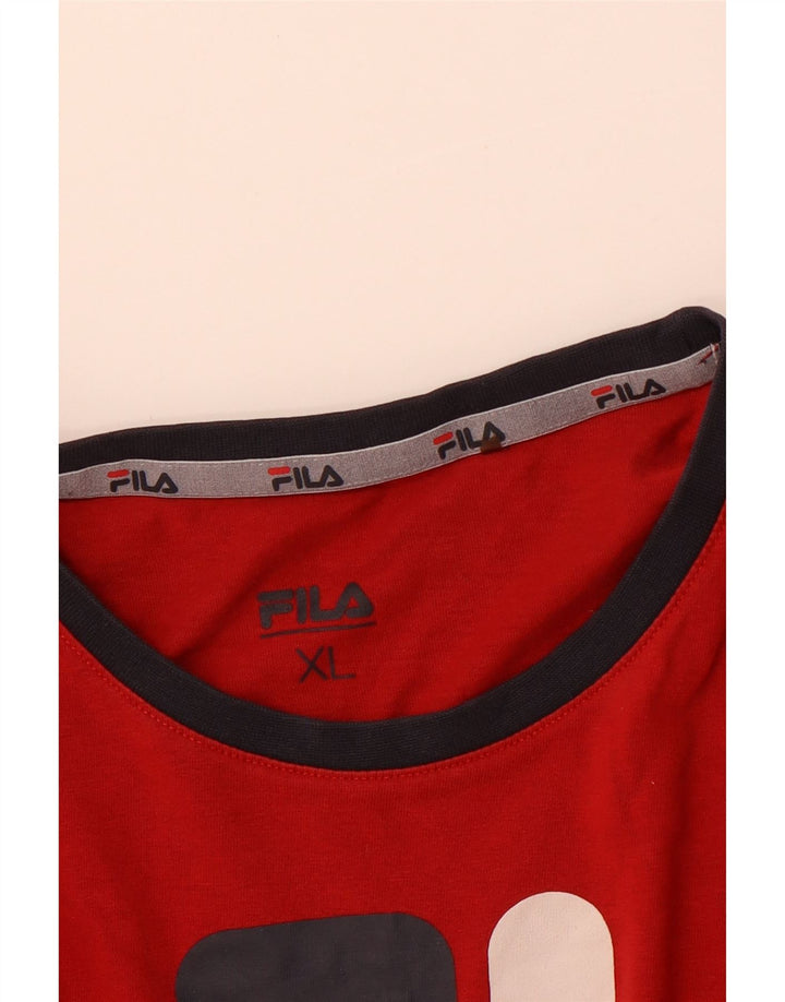 FILA Grafisk T-Shirt Top til kvinder DK 18 XL Rød