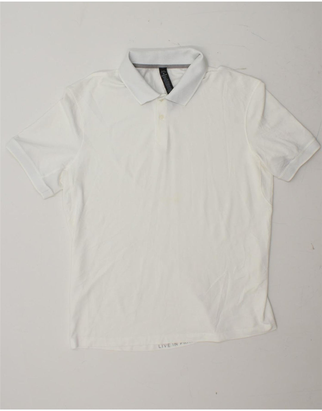 LULULEMON Herre poloshirt XL Hvid Bomuld