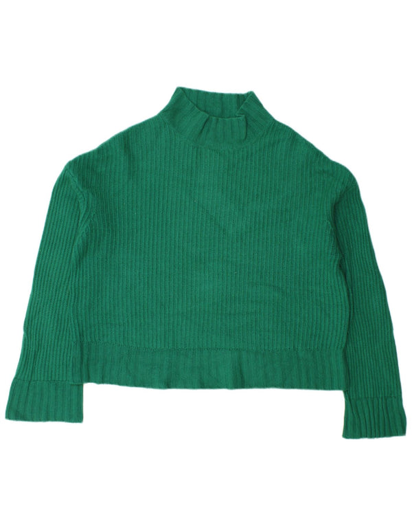 Jigsaw Dame Oversized Turtle Neck Jumper Sweater UK 14 Medium Green