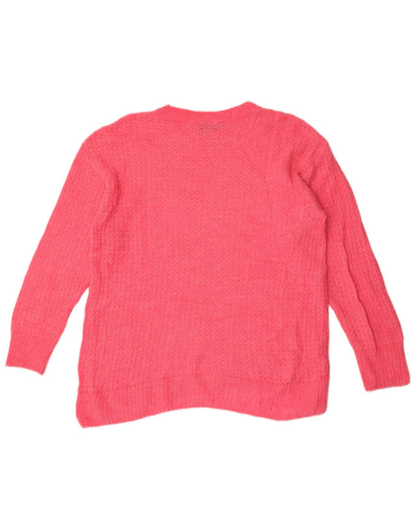 Zara Dame Oversized Boat Neck Jumper Sweater UK 10 Small Pink