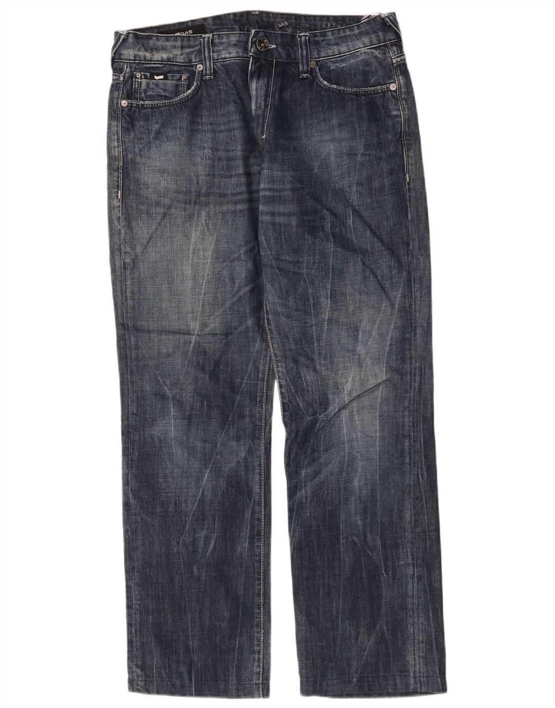 Gas Straight Jeans til mænd W33 L30 Marineblå bomuld