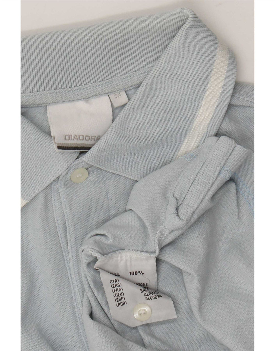 Diadora Herre Kortærmet Regular Fit Polo Shirt Medium Blue Bomuld
