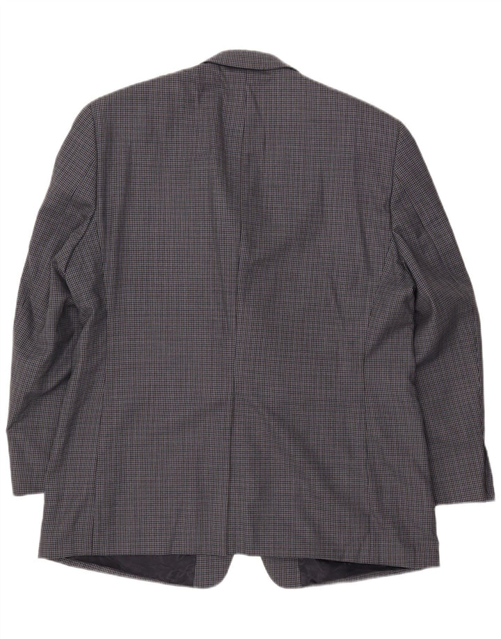 Chaps Herre 2-knaps blazerjakke UK 44 2XL Marineblå Houndstooth Uld