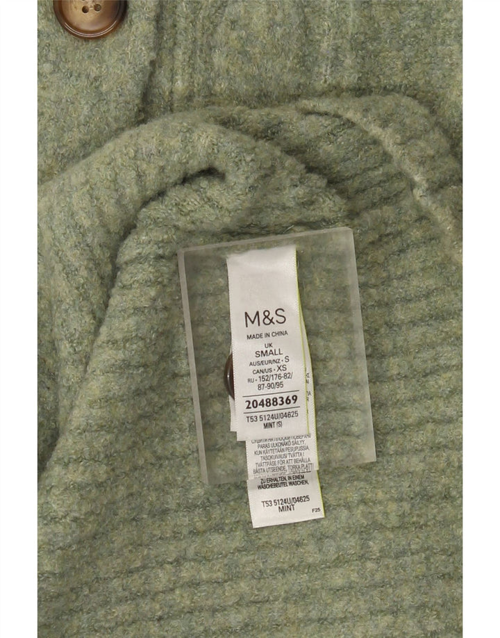 Marks & Spencer Dame Longline Cardigan Sweater UK 10 Small Green