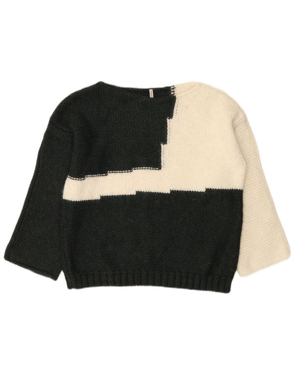 Carrera Dame Boat Neck Jumper Sweater UK 16 Large Black Colourblock