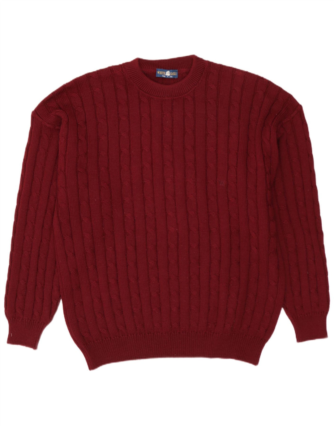 HVID SEJL Herre Crew Neck Jumper Sweater XL Maroon Wool