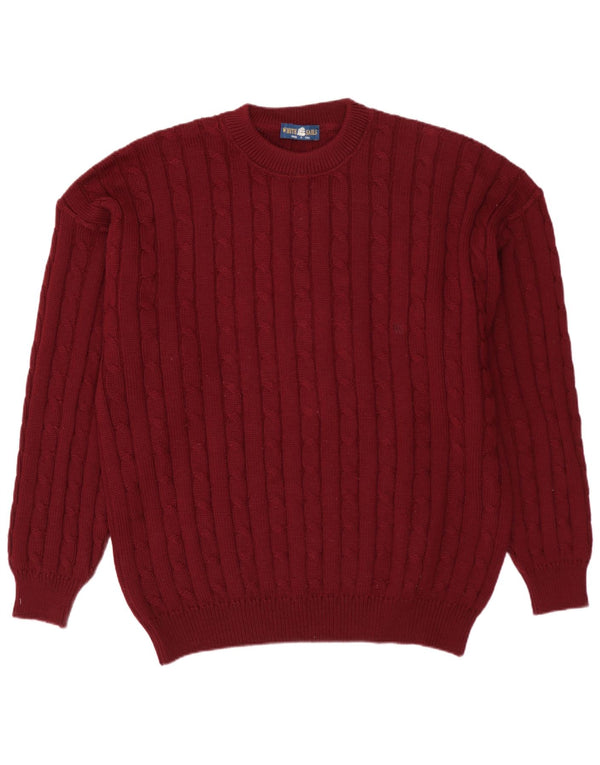 HVID SEJL Herre Crew Neck Jumper Sweater XL Maroon Wool