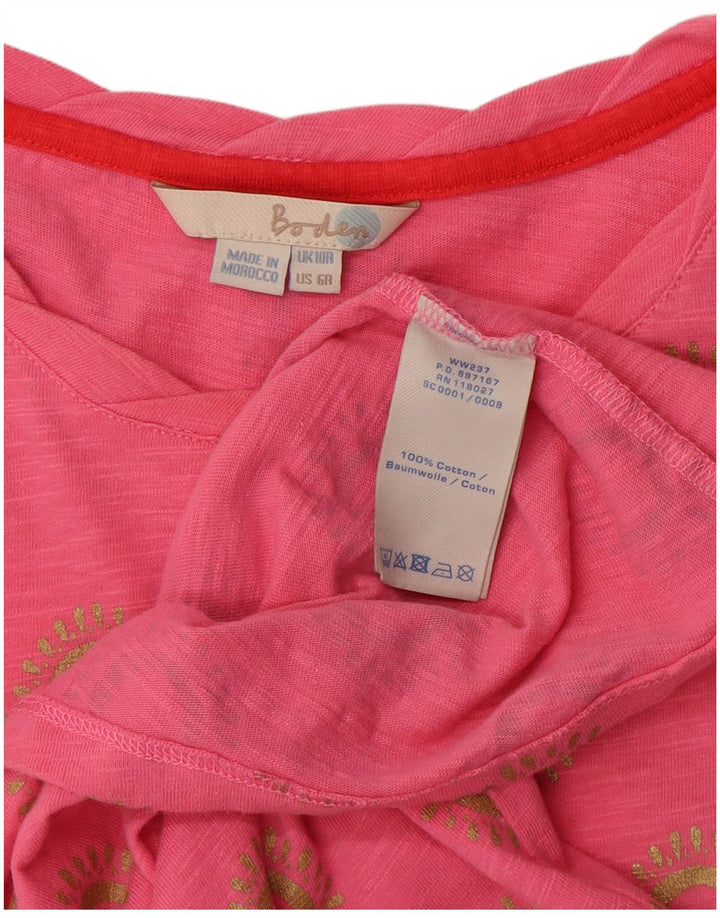 BODEN T-shirtkjole til kvinder UK 10 Small Pink Floral Cotton