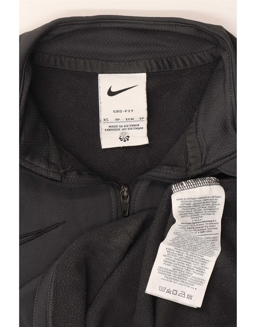 Nike Dame Dri Fit Pullover Træningsdragt Top UK 6 XS Grå Colourblock
