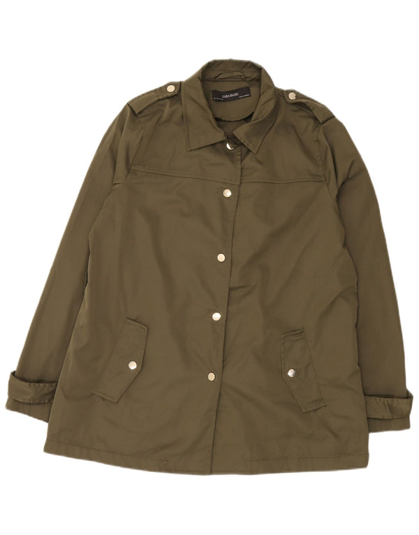 Zara Dame Military Jacket UK 16 Large Khaki Polyester