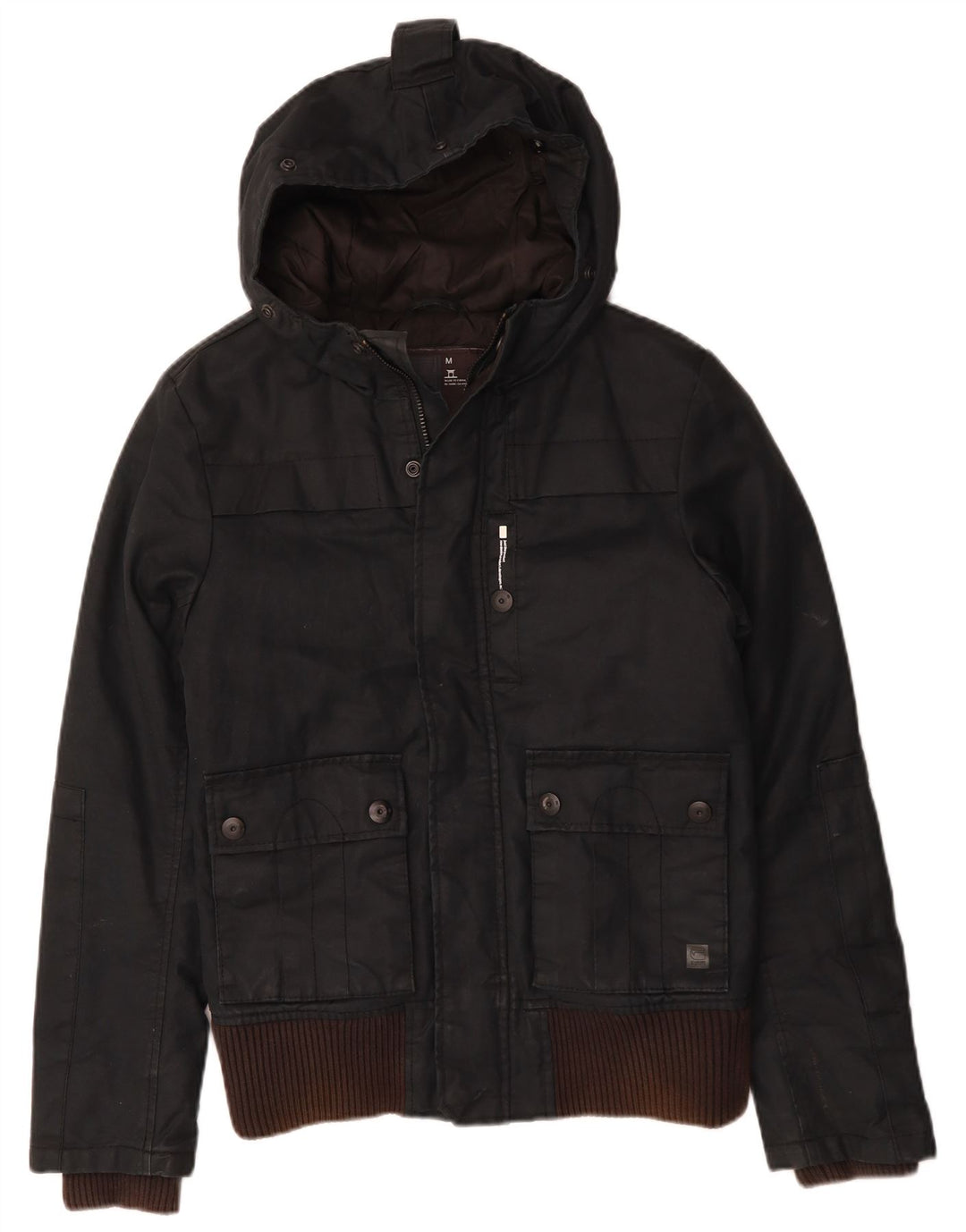 G-Star Herre Hooded Utility Jacket UK 38 Medium Black Bomuld