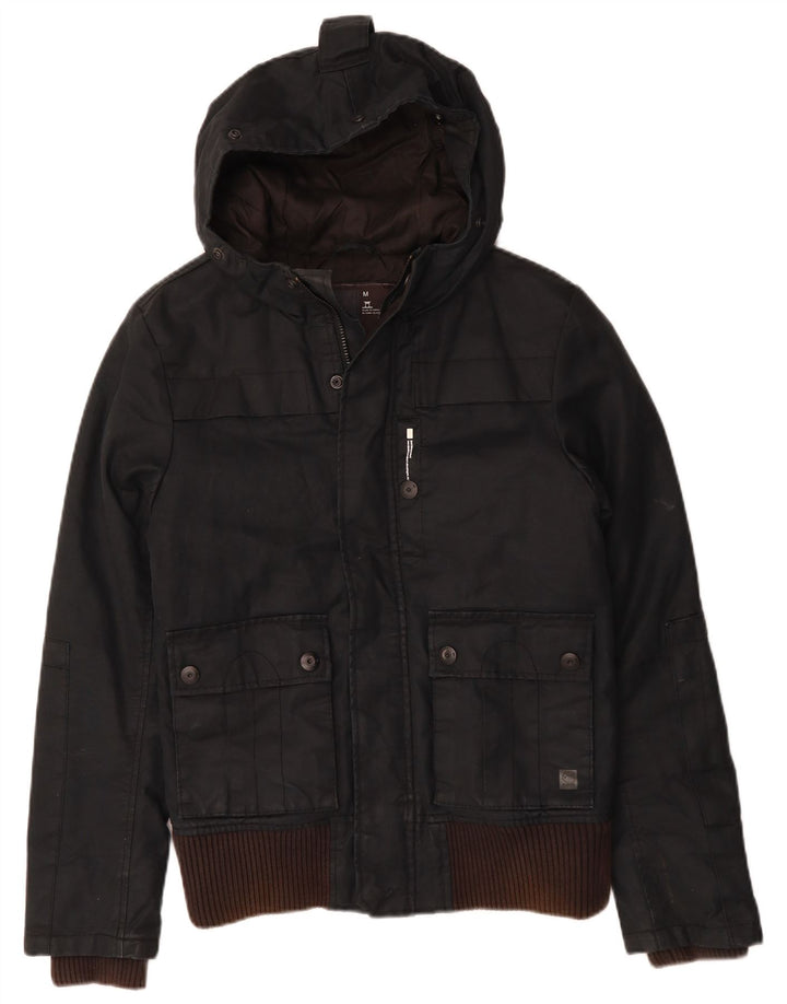 G-Star Herre Hooded Utility Jacket UK 38 Medium Black Bomuld