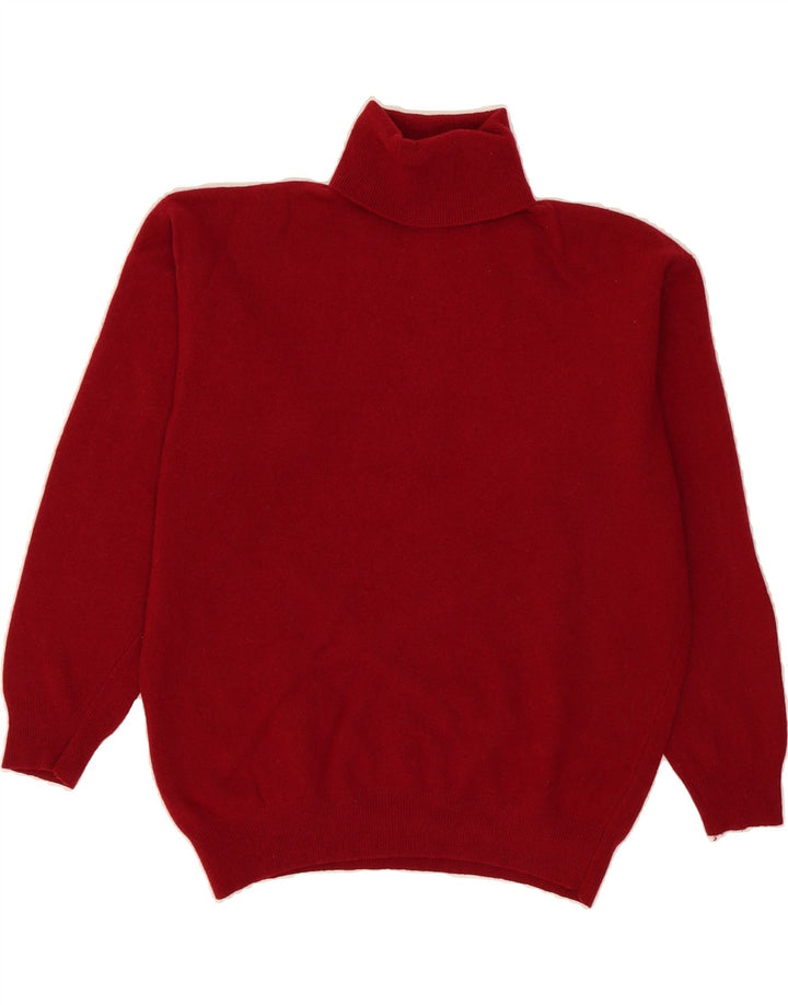 ST. BERNARD Womens Roll Neck Jumper Sweater UK 10/12 Medium Red Lambswool Vintage St. Bernard and Second-Hand St. Bernard from Messina Hembry 