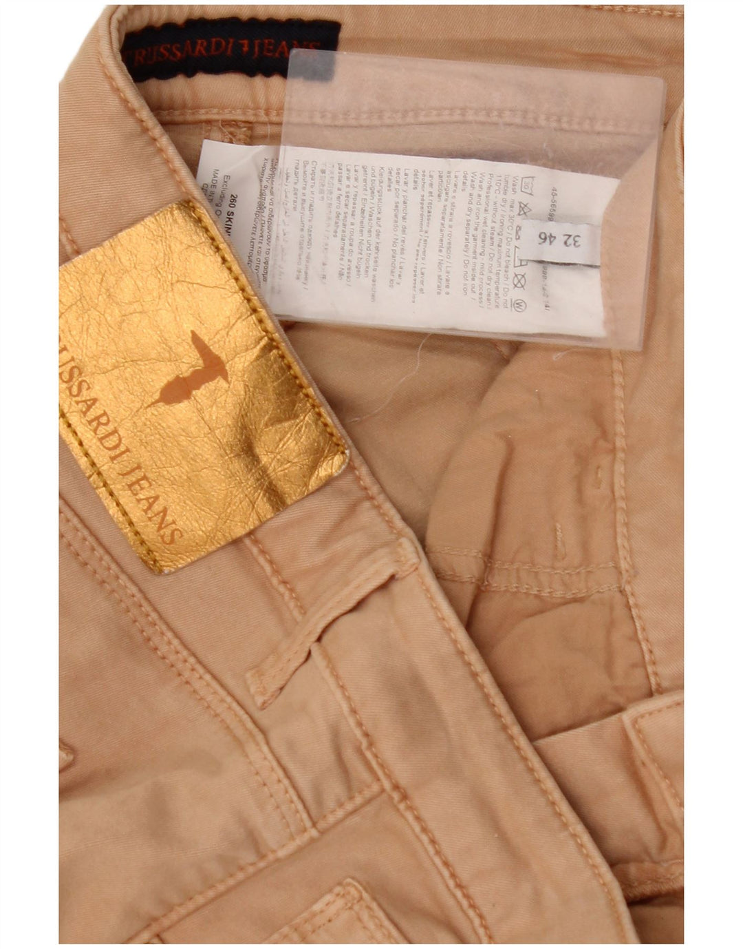 TRUSSARDI Slim Casual Bukser til kvinder IT 46 Large W32 L30 Beige Lyocell